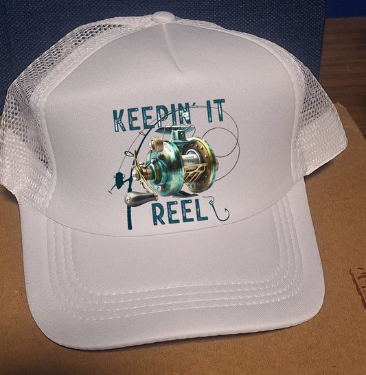 Adjustable Trucker Baseball Hat Cap – Keepin' it Reel Fishing Design
