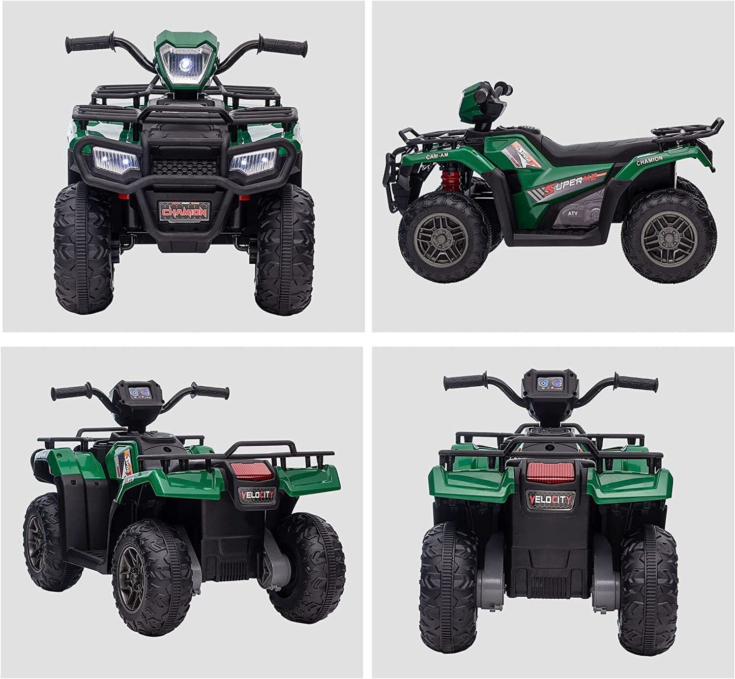 Electric 4-Wheeler Quad for Kids with Music, LED Lights, and AUX Port - 12V Ride On ATV