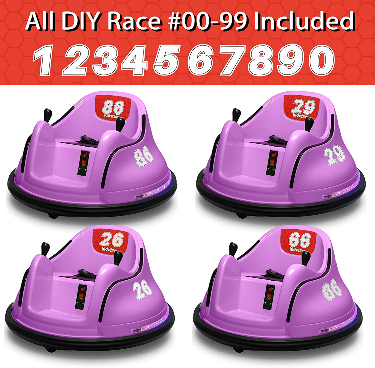Kidzone DIY Electric Bumper Car for Kids Ages 3-8 with Remote Control - 6V Ride On Toy #00-99