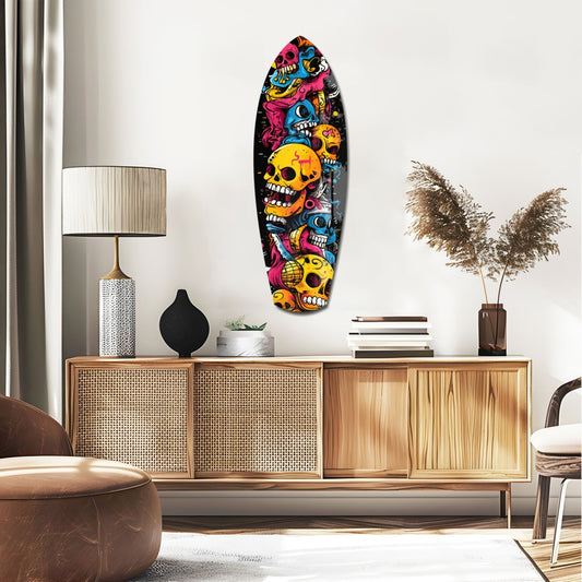 Street Soul Graffiti Skulls Glass Wall Art
