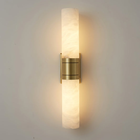 Linear Alabaster Dual Cylinder Light
