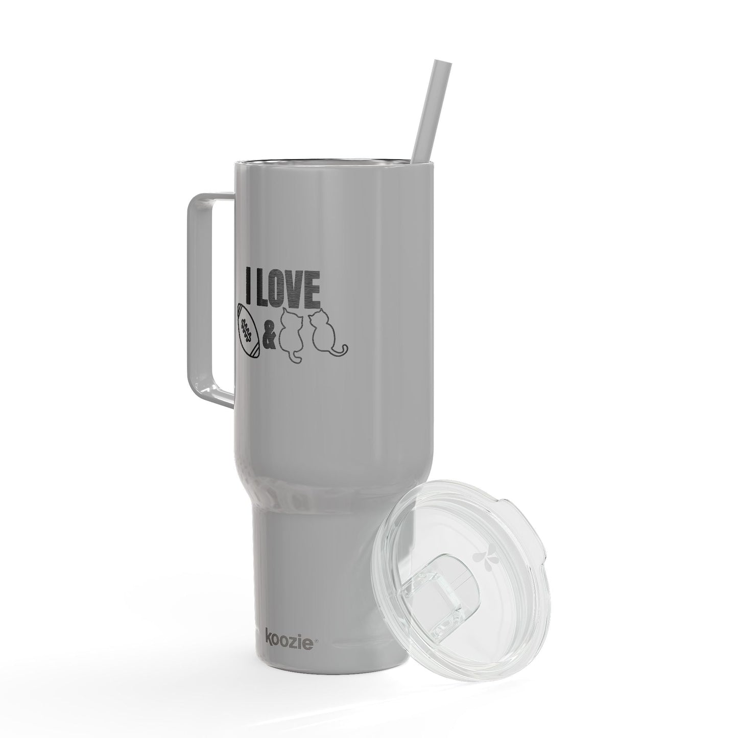 Love Football & Cats Engraved Insulated Tumbler