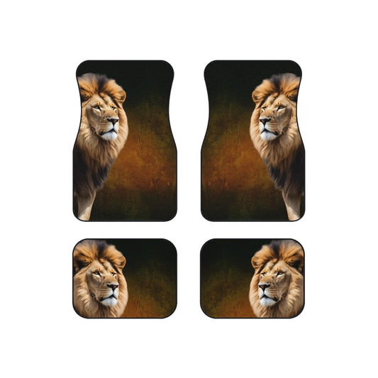 Majestic Lion Car Mats Set of 4 - Animal Print Auto Accessories for Car Enthusiasts