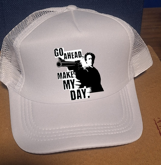 Adjustable Trucker Baseball Cap - "Go Ahead, Make My Day" Clint Eastwood