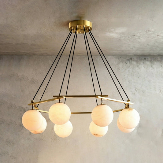 Miira Geometric Alabaster Chandelier