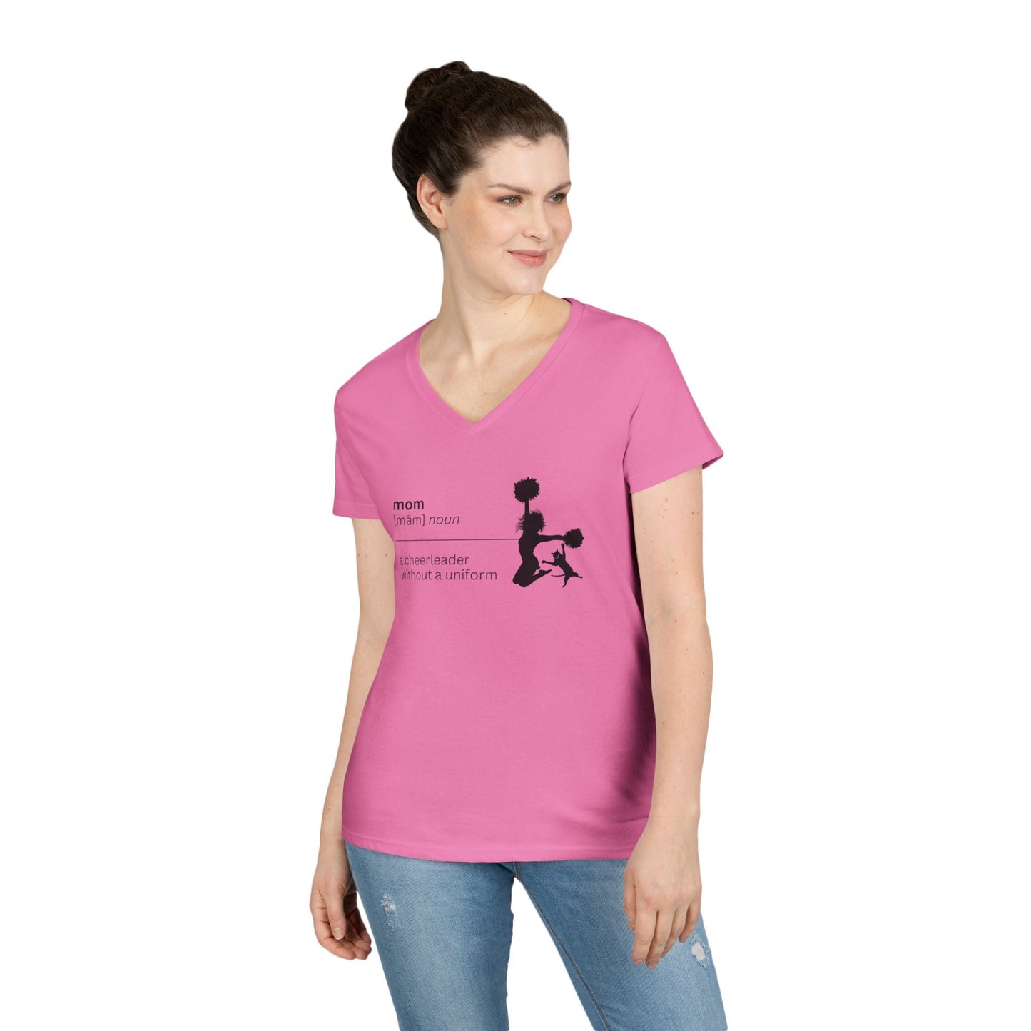 Mom Definition V-Neck T-Shirt - Cheerleader