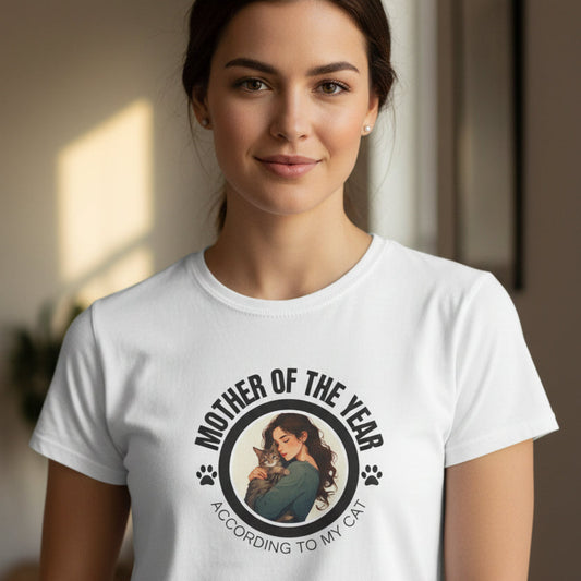 Mother of the Year Cat-Themed Tee