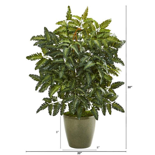 30" Bracken Fern Artificial Plant in Green Planter