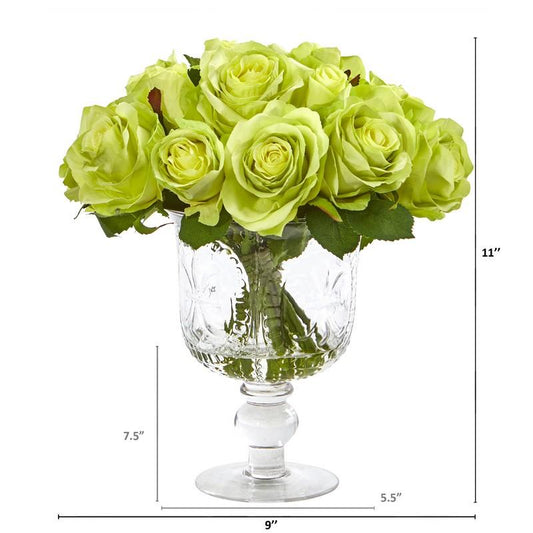 Rose Artificial Arrangement in Royal Glass Urn