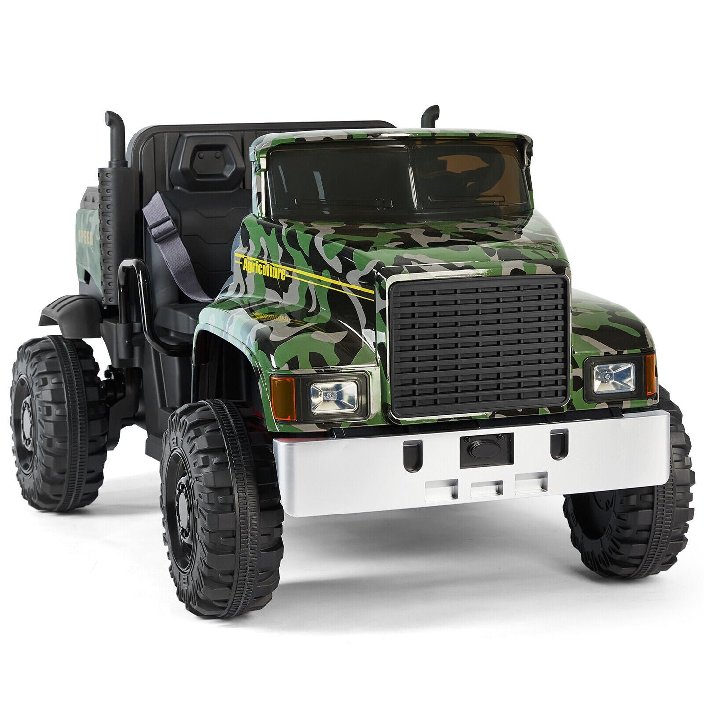 Powerful 24V Battery-Powered 2-Seater Kids Ride On Tractor with Dump Bed and RC Control