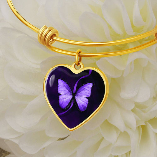 Purple Butterfly Seizure Awareness Bracelet