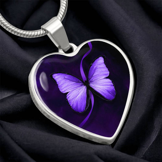 Purple Butterfly Seizure Awareness Necklace