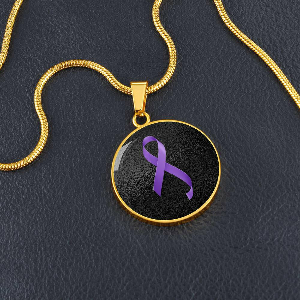 Quiet Strength — Epilepsy Awareness Ribbon Necklace