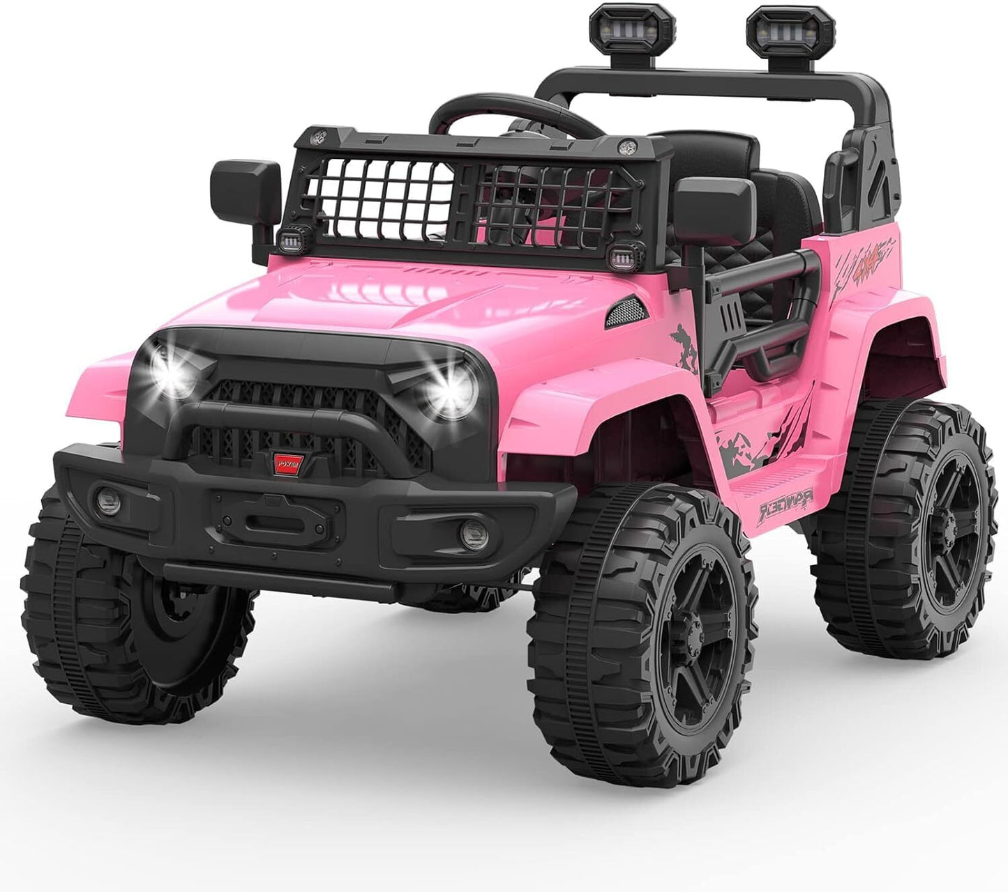 Electric Ride-On Truck with Remote Control, Spring Suspension, and LED Lights
