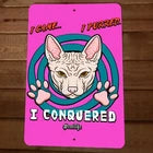 I Came I Purred I Conquered 8x12 Metal Wall Cat Animal Sign