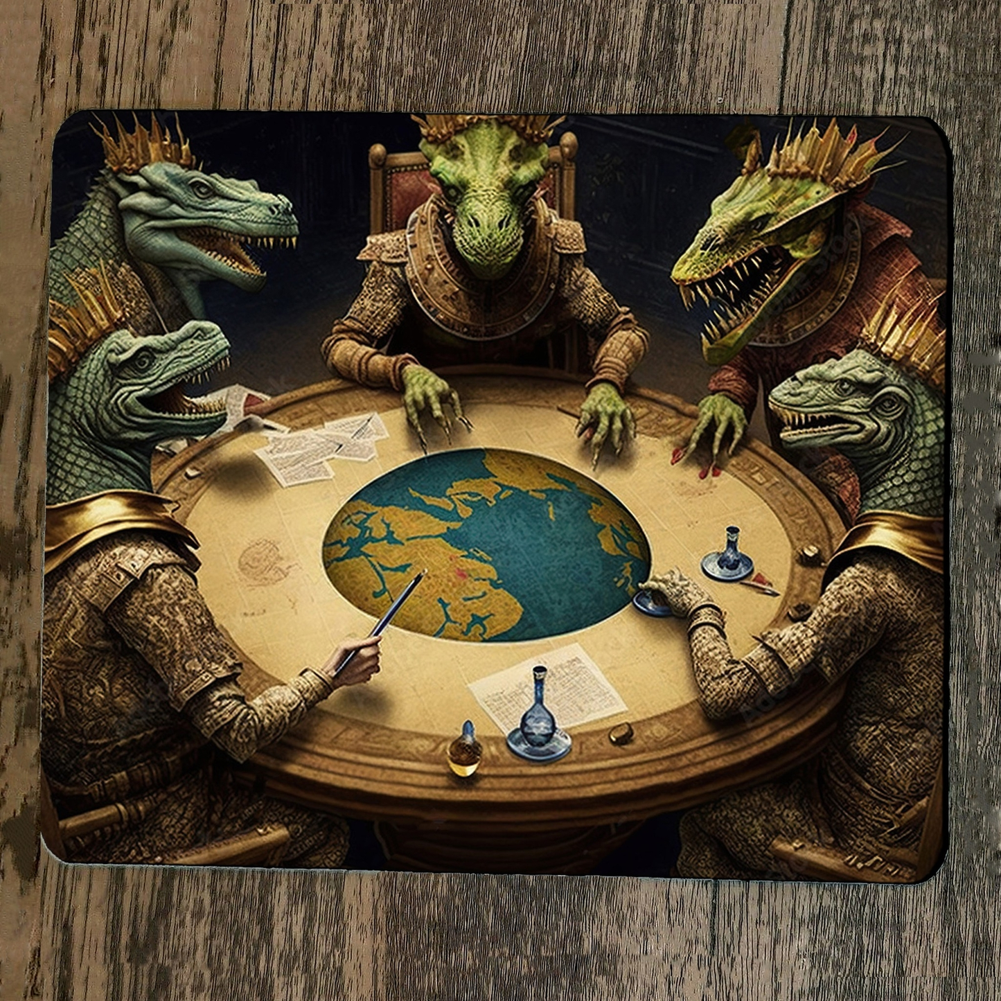 Mouse Pad Reptilians Planning World Domination