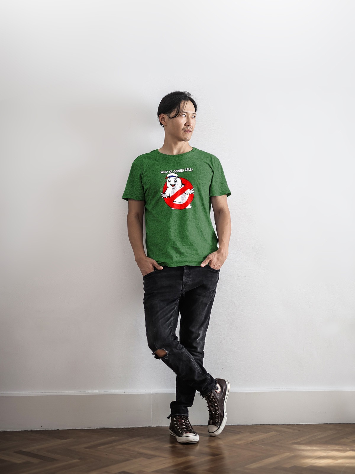 Who Ya Gonna Call Ghostbusters Marshmallow Man Mens T Shirt Gildan