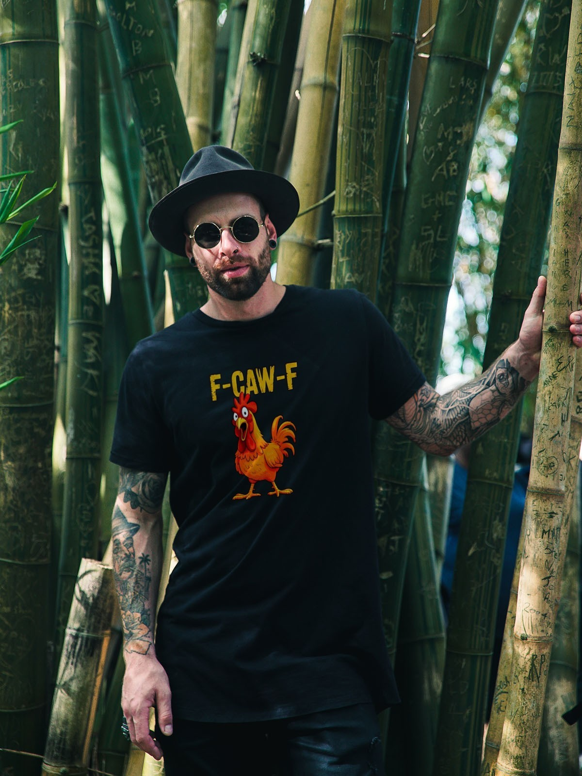 F CAW F Chicken Rooster Mens T Shirt Gildan