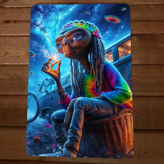 Hippie Stoner ET 8x12 Metal Wall Sign
