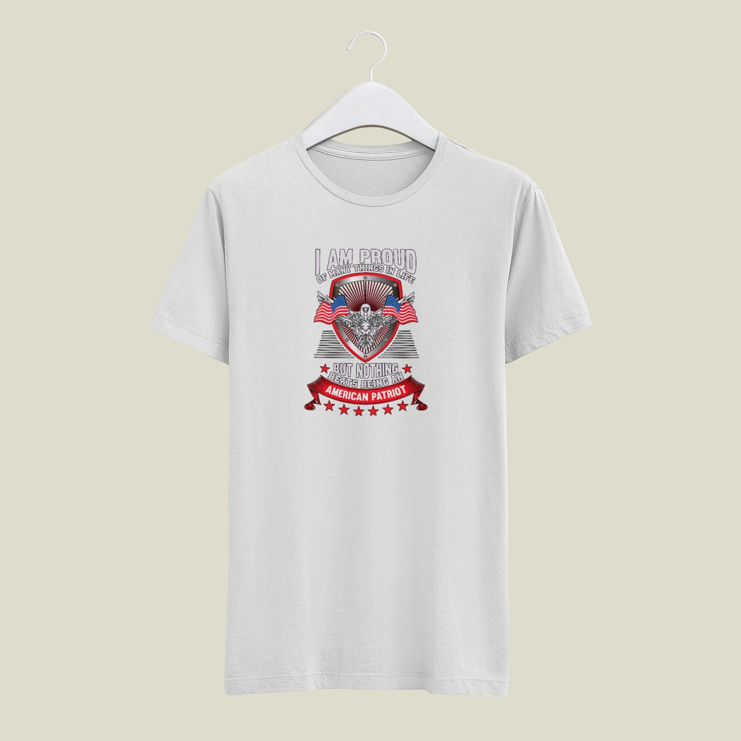 I AM A PROUD AMERICAN PATRIOT Mens T Shirt Gildan