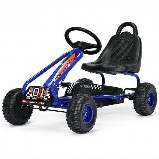 Adjustable Seat 4 Wheel Pedal Ride On - Blue Color