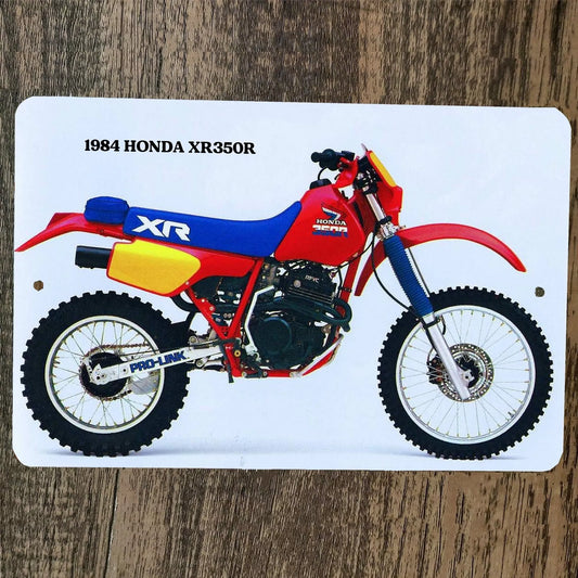 1984 Honda XR350R Motorcycle Dirt Bike 8x12 Metal Wall Sign Garage Poster