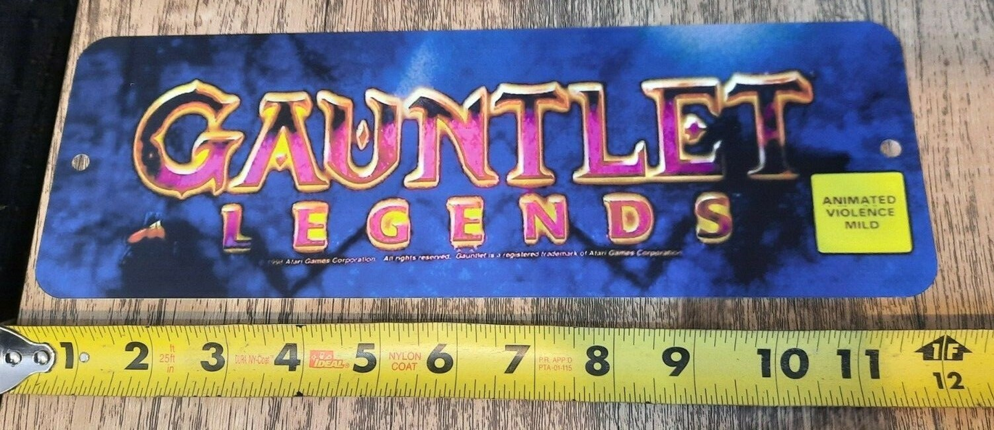 Gauntlet Legends Classic Arcade Marquee Banner 3x12 Metal Wall Sign