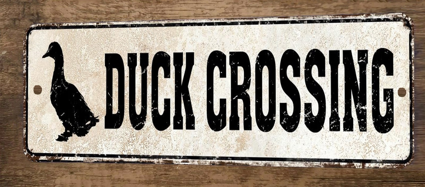 Duck Crossing 4x12 Metal Wall Sign