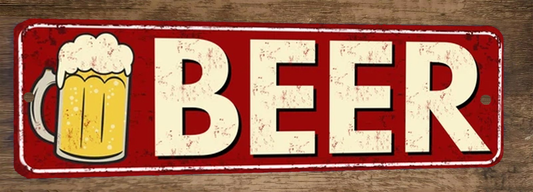 BEER 3x12 Metal Wall Sign