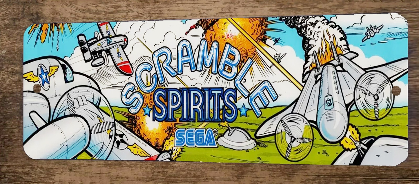 Scramble Spirits Arcade 3x12 Metal Wall Video Game Marquee Banner Sign