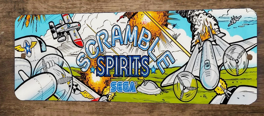 Scramble Spirits Arcade 3x12 Metal Wall Video Game Marquee Banner Sign