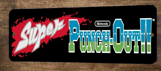 Super Punch Out Arcade 3x12 Metal Wall Video Game Marquee Banner Sign