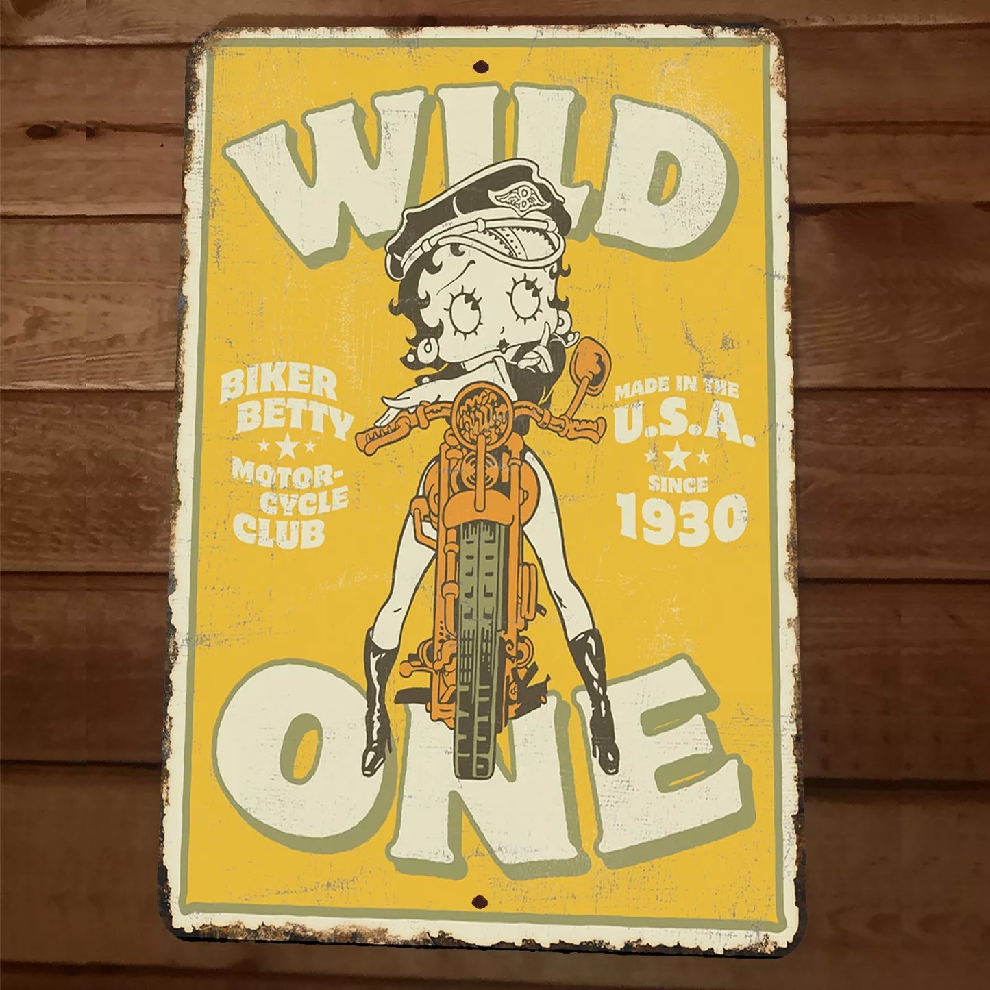 Wild One Betty Boop 8x12 Metal Wall Sign Poster