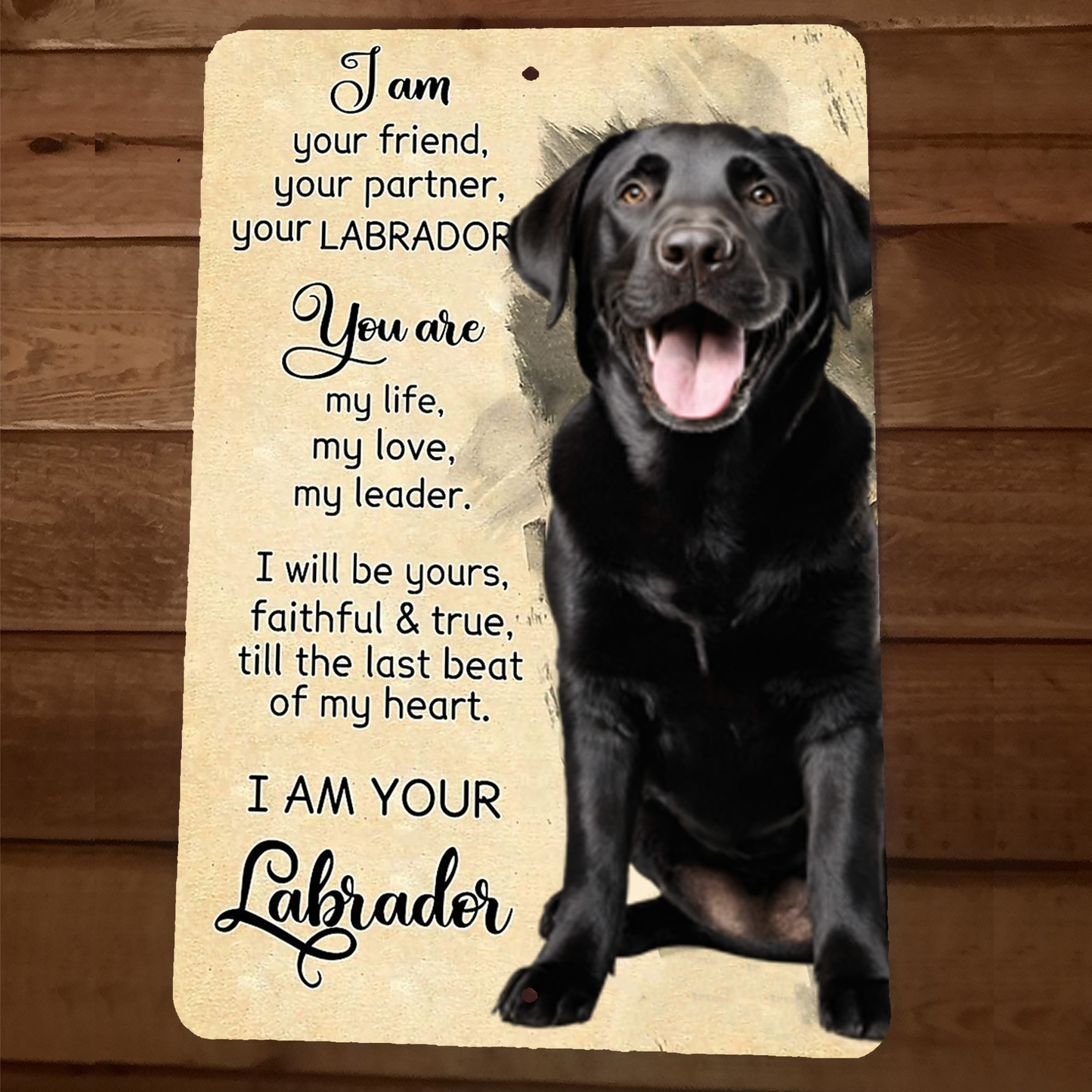I Am Your Black Labrador Dog 8x12 Metal Wall Animal Sign Poster