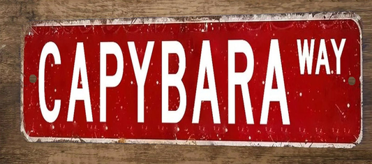 Capybara Way 3x12 Metal Wall Sign