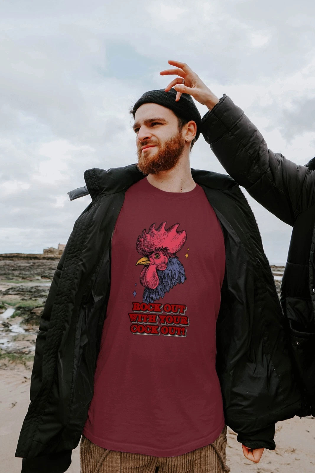 Rock Out With Your Cock Out Rooster Mens T Shirt