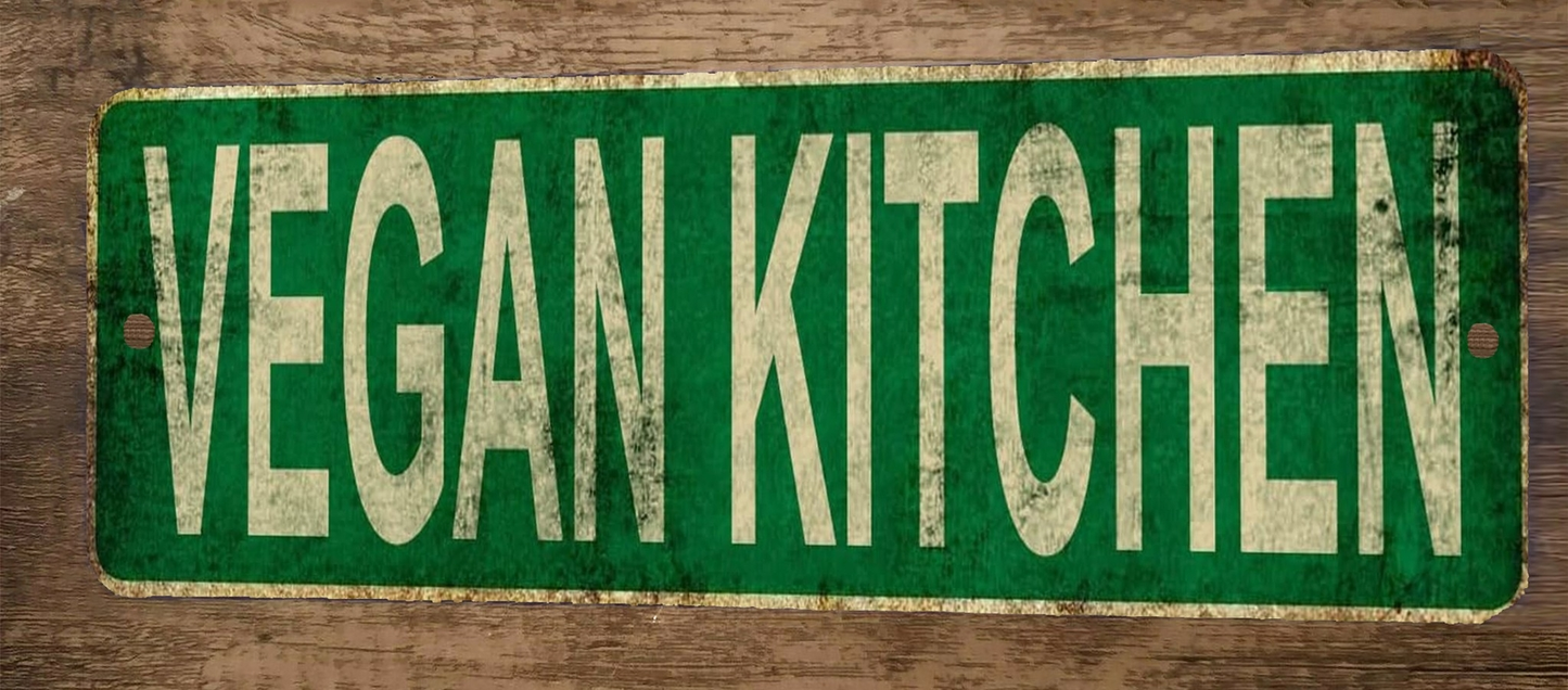 Vegan Kitchen 4x12 Metal Wall Sign