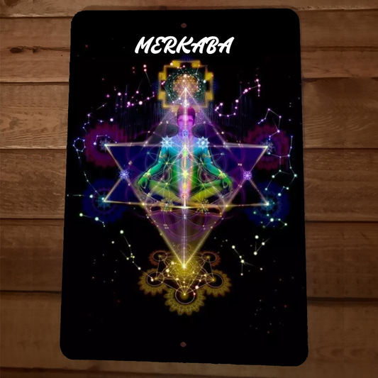 Sacred Geometry Merkaba 8x12 Metal Wall Sign