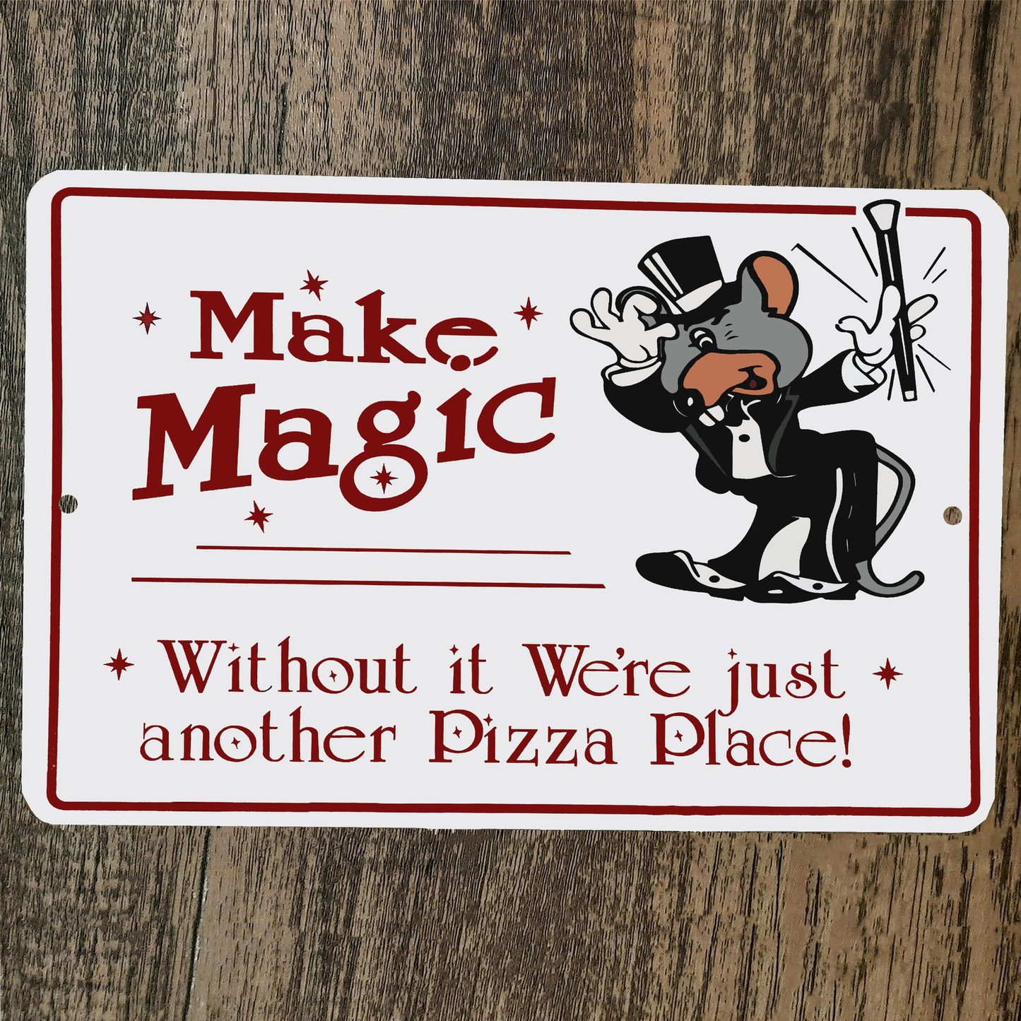 Make Magic Chucky Cheese Pizza 8x12 Metal Wall Sign