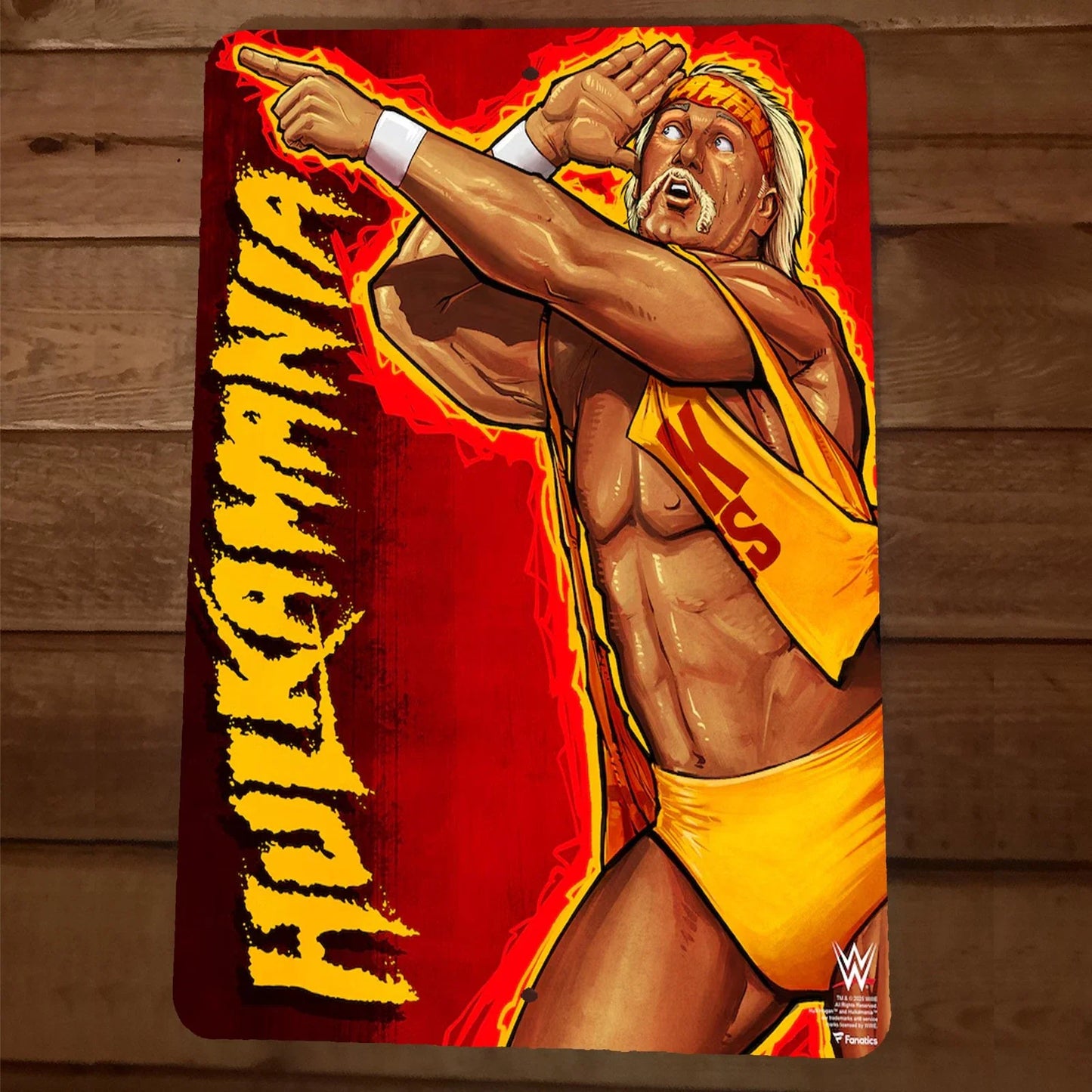 Hulkamania Legendary Hulk Hogan 8x12 Inch Metal Wall Sign