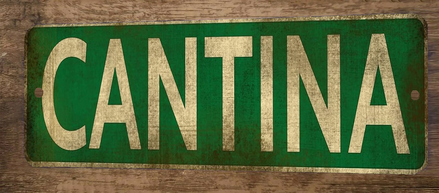 Cantina 4x12 Metal Wall Sign #1