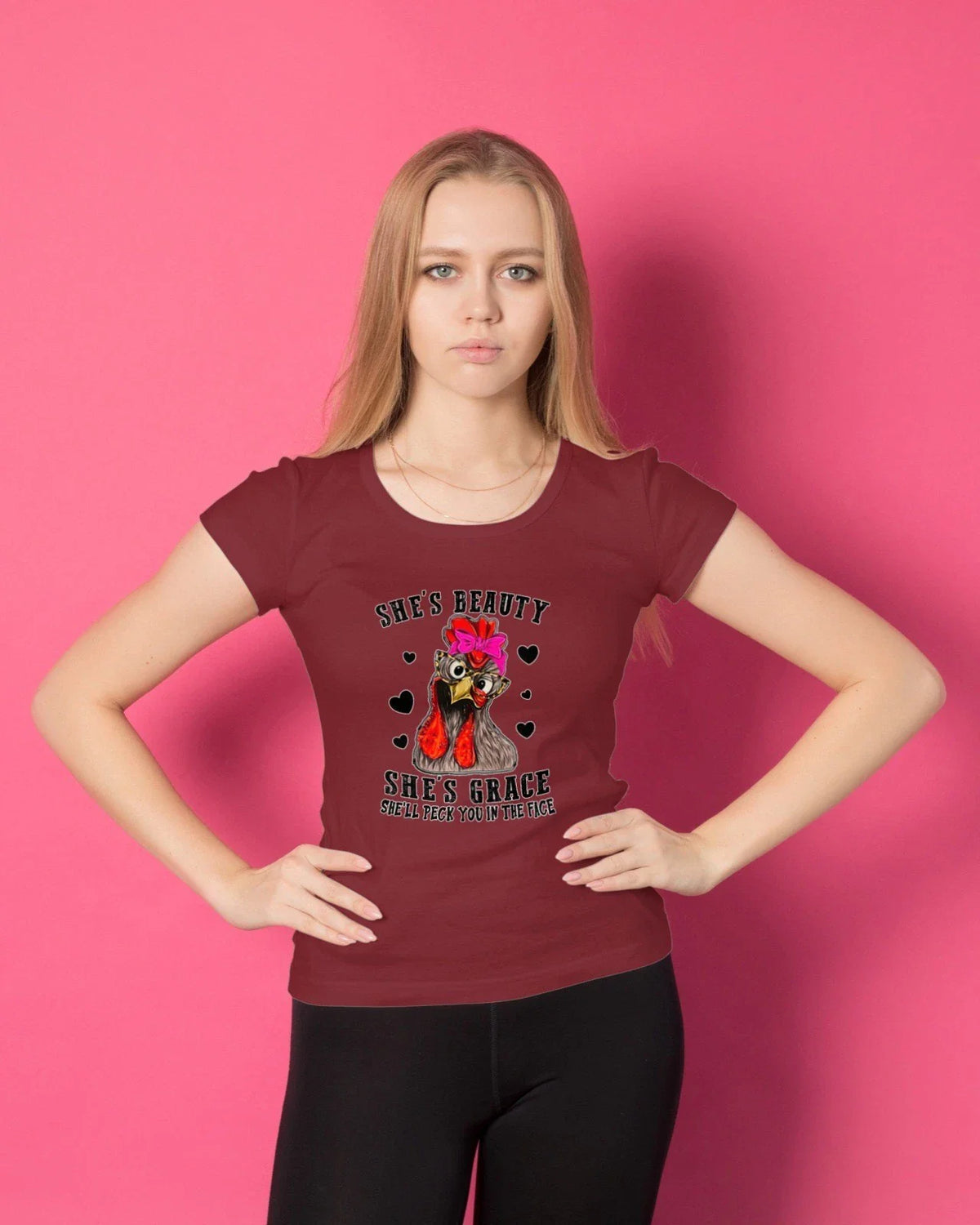 Shes Beauty Shes Grace Shell Peck You in the Face Mens T Shirt Mens T Shirt