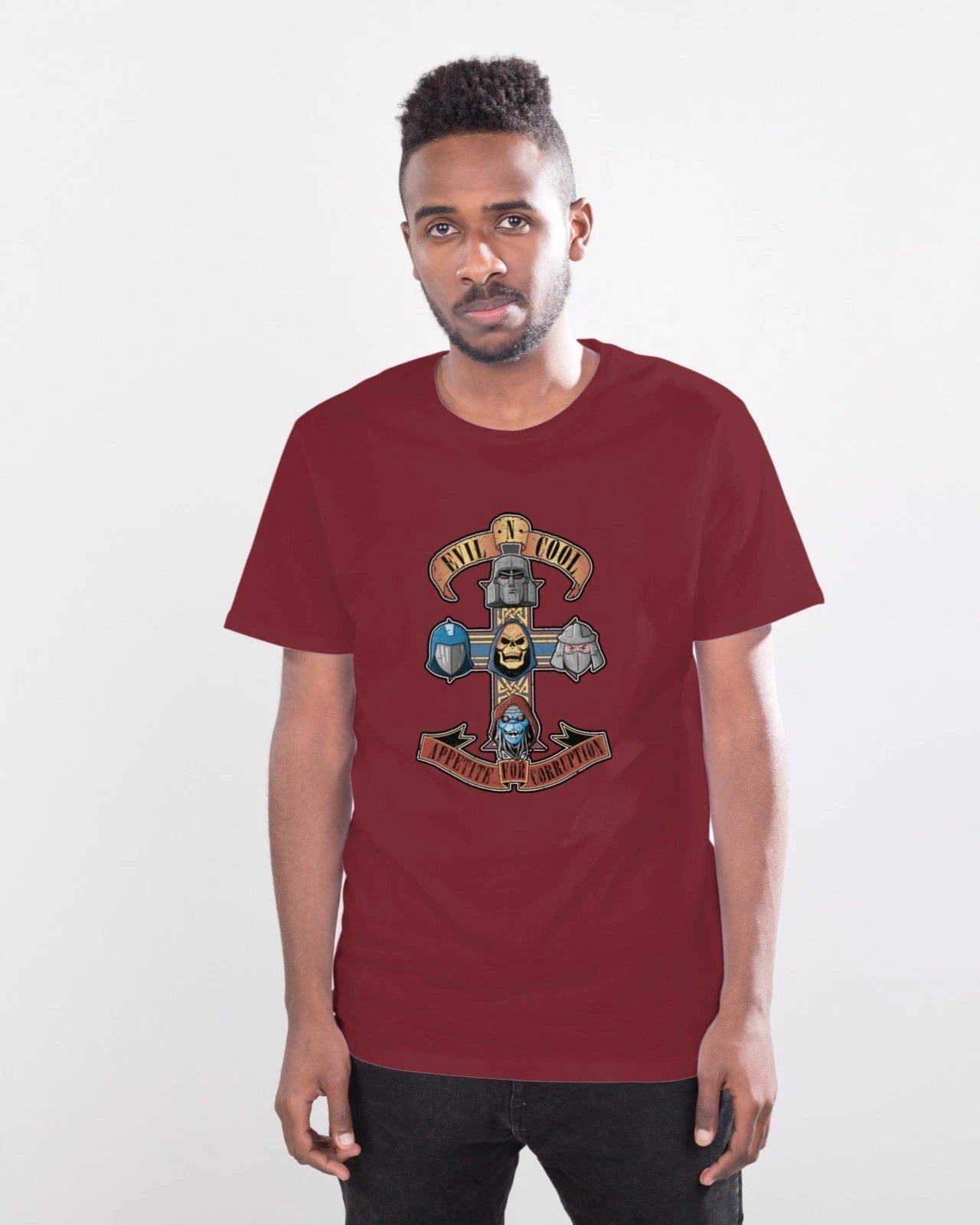 Appetite for Corruption 1980s Retro Cartoon Villains Mens T Shirt
