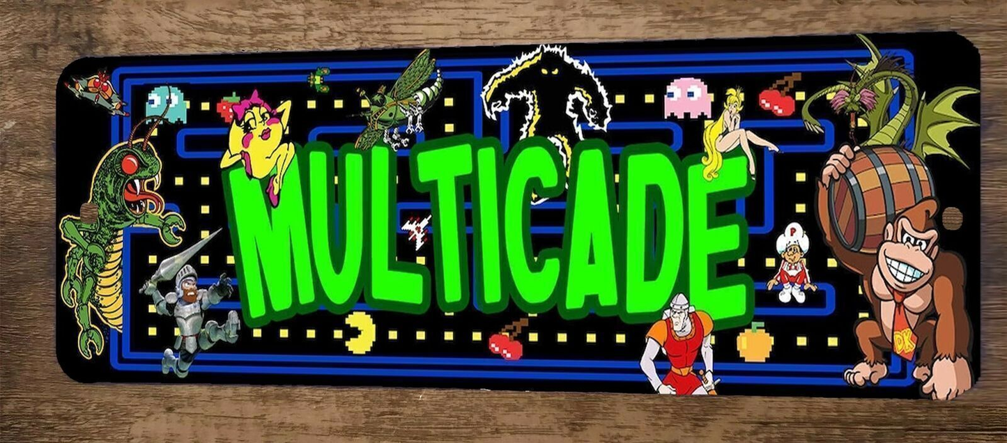Multicade Arcade 3x12 Metal Wall Video Game Sign #1