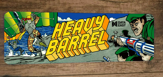Heavy Barrel Classic Video Game Arcade Marquee Banner 3x12 Metal Wall Sign