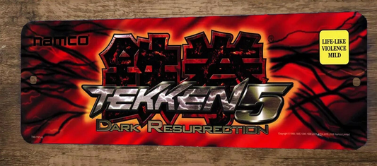 Tekken 5 Dark Resurrection Arcade 3x12 Metal Wall Video Game Marquee Banner Sign