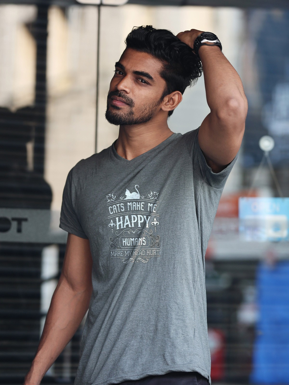 Cats Make Me Happy Humans Make My Head Hurt Mens T Shirt Gildan