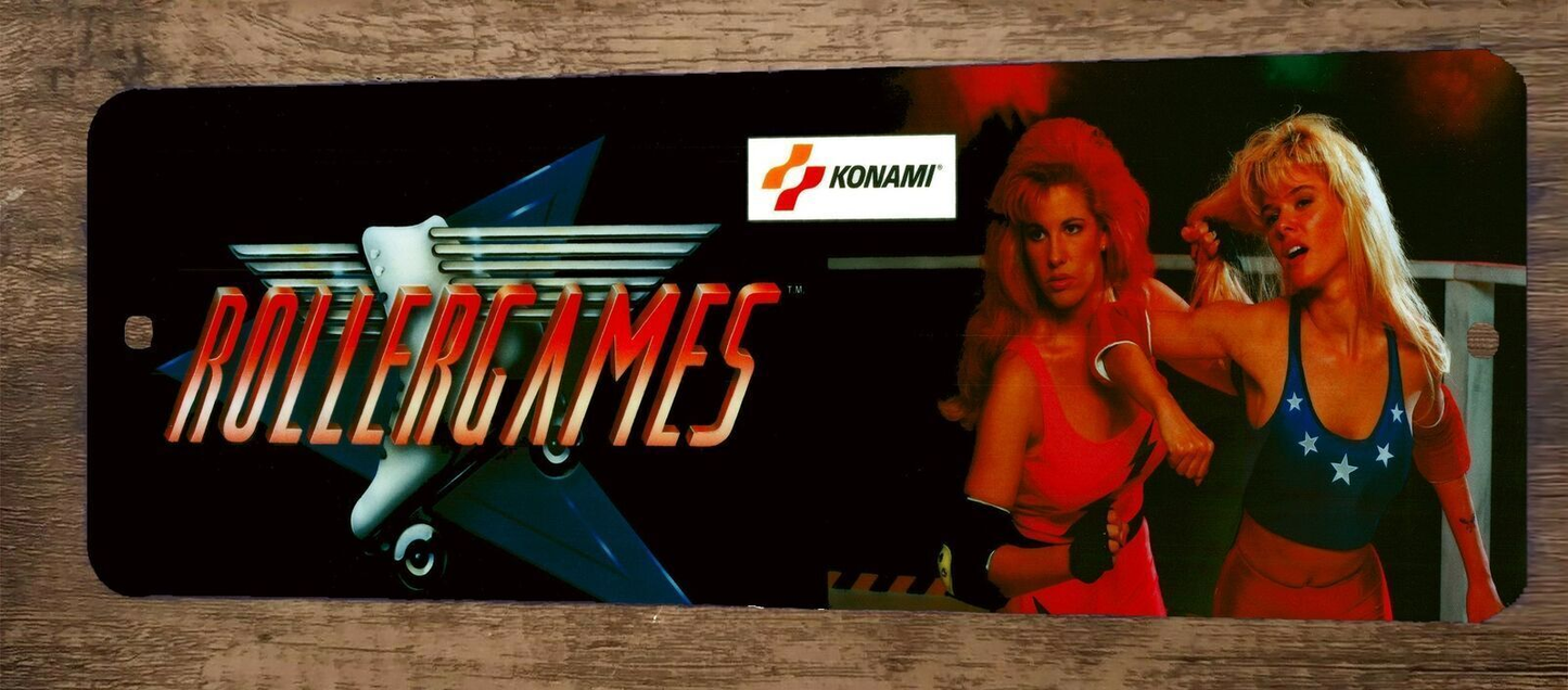 Roller Games Arcade Video Game 3x12 Metal Wall Sign Marquee Banner Poster