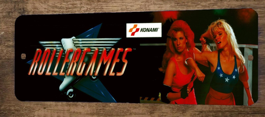 Roller Games Arcade Video Game 3x12 Metal Wall Sign Marquee Banner Poster