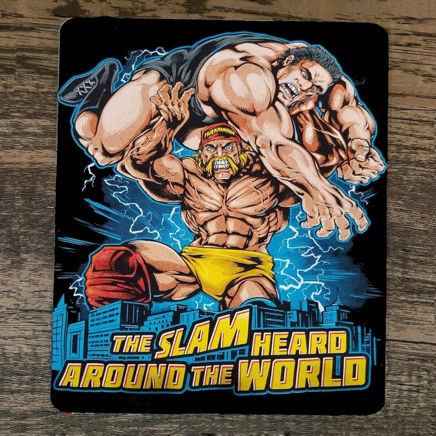 Mouse Pad Legendary Hulk Hogan Body Slam Andre Heard Around the World